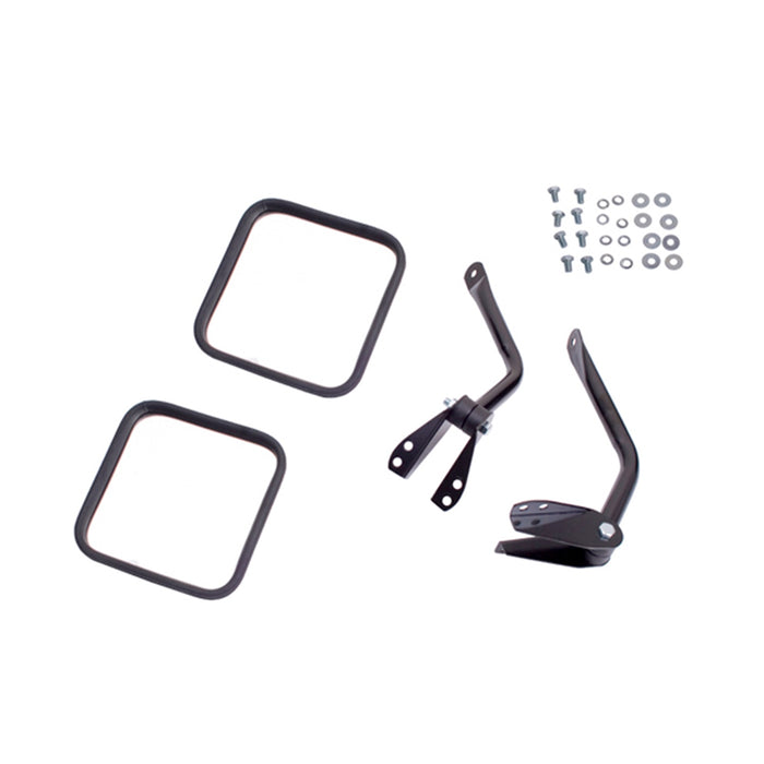 Omix 11001.11 Door Mirror Kit; Black; 7 in. Square Mirror; Left And Right; - Truck Part Superstore