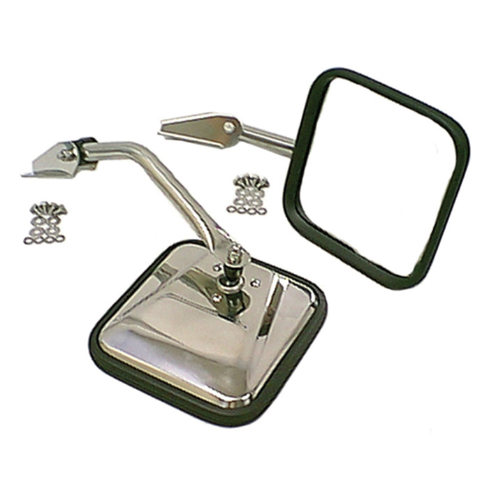 Rugged Ridge 11005.02 Side Mirror; Pair; Passenger Side Is Convex; Stainless Steel; - Truck Part Superstore