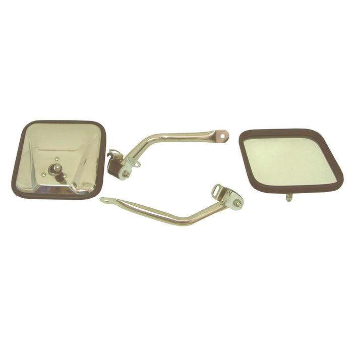 Rugged Ridge 11005.07 CJ Style Mirror; Pair; Stainless Steel; - Truck Part Superstore