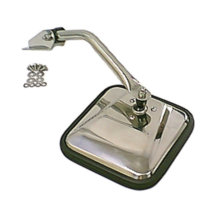 Rugged Ridge 11010.03 Replacement Mirror And Arm; Left [Driver Side]; Chrome; - Truck Part Superstore
