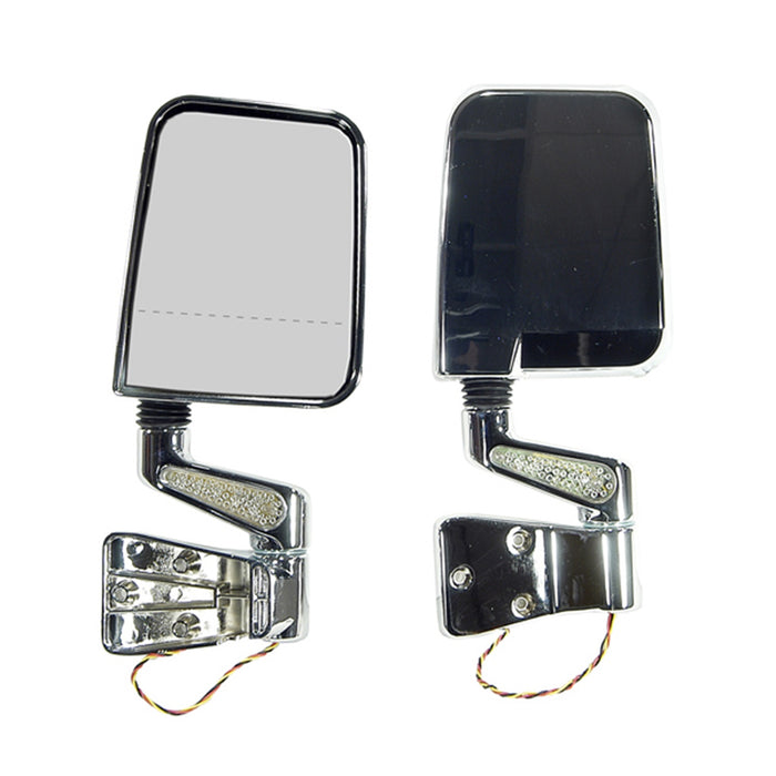 Rugged Ridge 11016.02 LED Mirror; Pair; w/Dual Focal Point on Passenger Side Lens; Chrome; - Truck Part Superstore