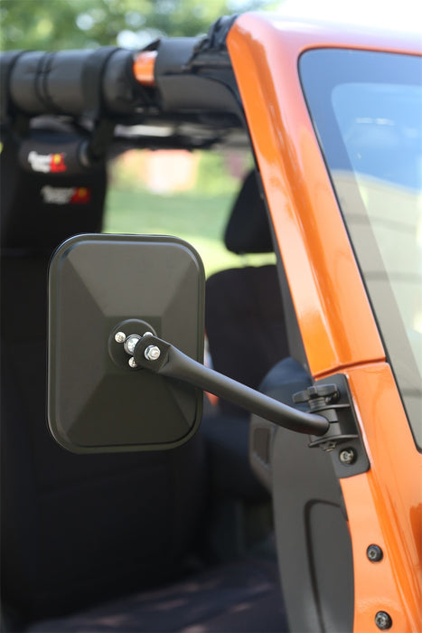 Rugged Ridge 11025.18 Quick Release Mirror Kit; Left/Right; Textured Black; Rectangular; - Truck Part Superstore