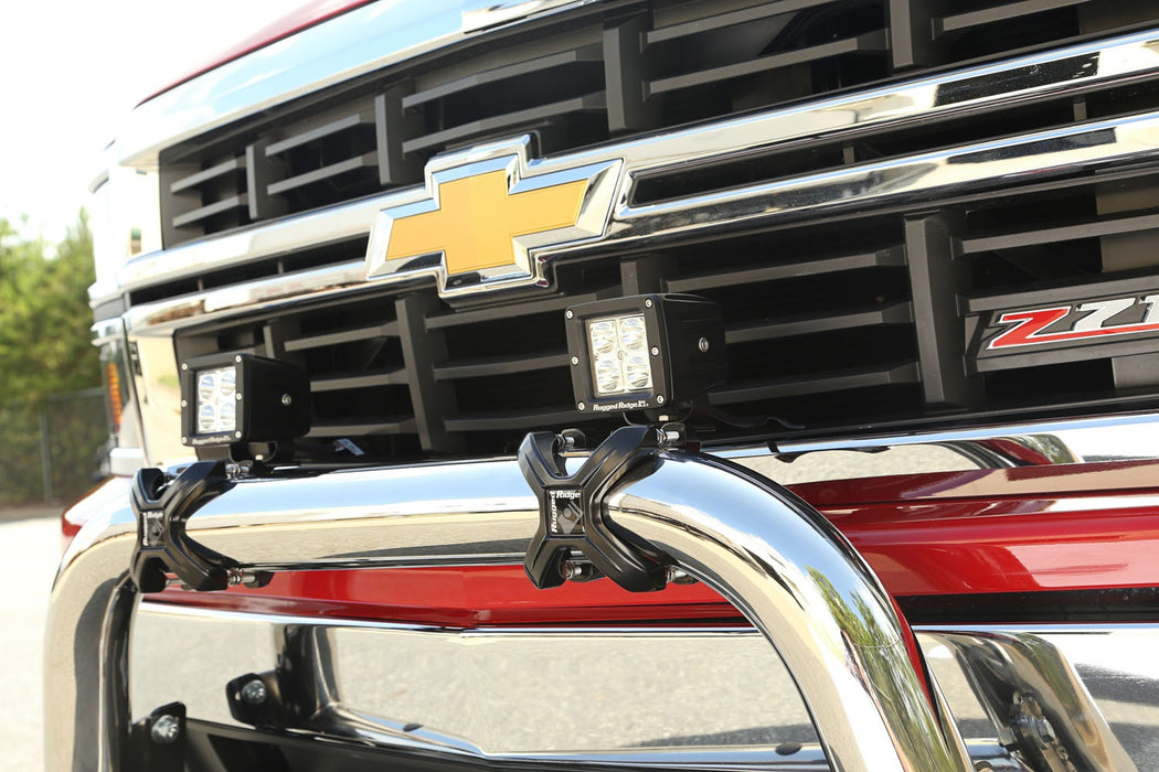 Rugged Ridge 11030.01 X-Clamp Light Mounting Bracket; Fits Tubes From 2.25 in. To 3 in.; Black; - Truck Part Superstore