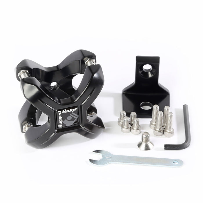 Rugged Ridge 11031.01 X-Clamp Light Mounting Bracket; Black; Fits All 1.25 to 2 in. Round Bars; - Truck Part Superstore