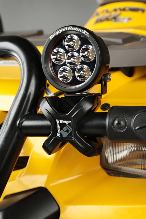 Rugged Ridge 11031.01 X-Clamp Light Mounting Bracket; Black; Fits All 1.25 to 2 in. Round Bars; - Truck Part Superstore