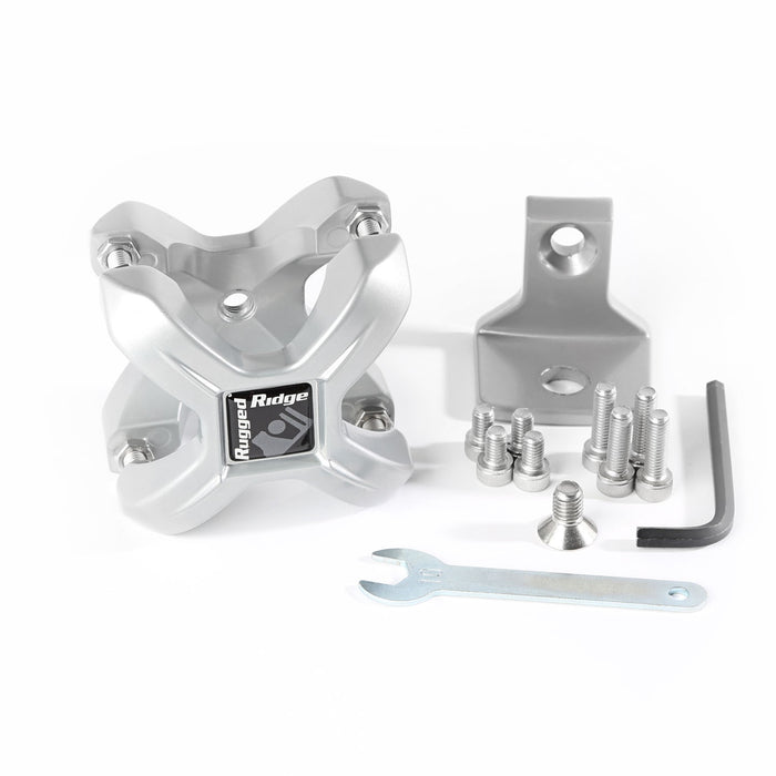 Rugged Ridge 11031.10 X-Clamp Light Mounting Bracket; Silver; Fits All 1.25 to 2 in. Round Bars; - Truck Part Superstore