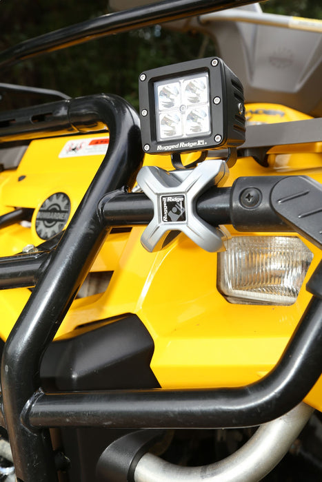 Rugged Ridge 11031.10 X-Clamp Light Mounting Bracket; Silver; Fits All 1.25 to 2 in. Round Bars; - Truck Part Superstore