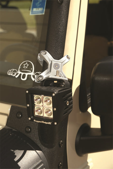 Rugged Ridge 11031.10 X-Clamp Light Mounting Bracket; Silver; Fits All 1.25 to 2 in. Round Bars; - Truck Part Superstore