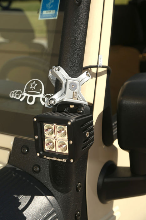 Rugged Ridge 11031.10 X-Clamp Light Mounting Bracket; Silver; Fits All 1.25 to 2 in. Round Bars; - Truck Part Superstore