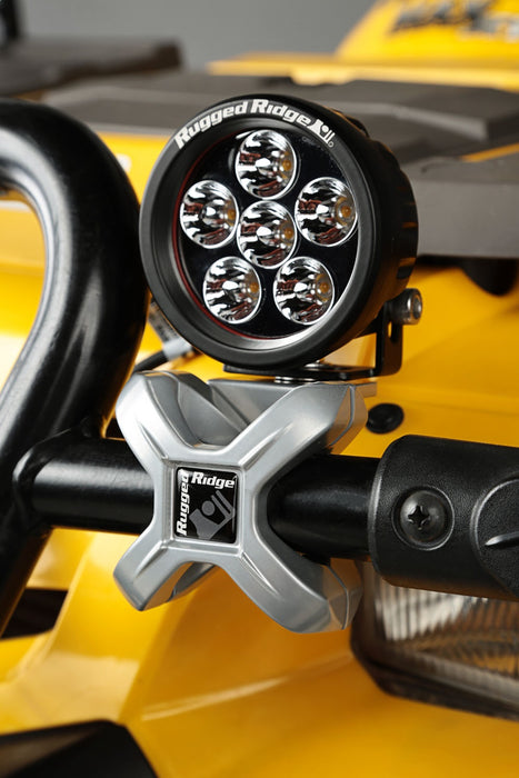 Rugged Ridge 11031.10 X-Clamp Light Mounting Bracket; Silver; Fits All 1.25 to 2 in. Round Bars; - Truck Part Superstore