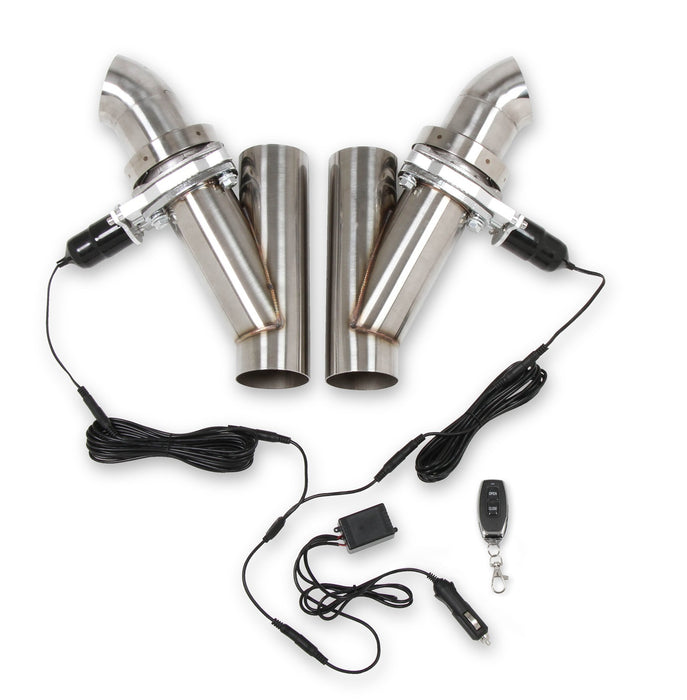 Hooker 11052HKR Exhaust Cut Out; Street Tease; 3 in.; Dual Exit; Incl. Y Cable; Stainless Steel; - Truck Part Superstore