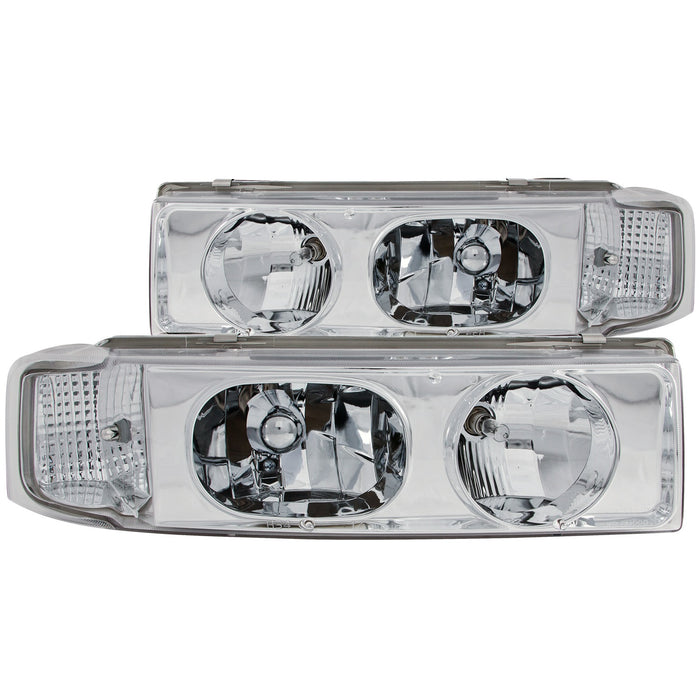 Anzo USA 111001 Crystal Headlight Set; Clear Lens; Chrome Housing; 1 pc.; - Truck Part Superstore