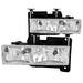 Anzo USA 111004 Crystal Headlight Set; Clear Lens w/Bulb; Chrome Housing; - Truck Part Superstore