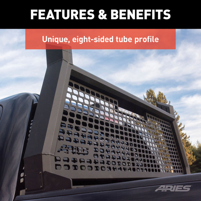 ARIES 1110103 AdvantEDGE Black Aluminum Headache Rack; Select Ford F-250; F-350 Super Duty - Truck Part Superstore