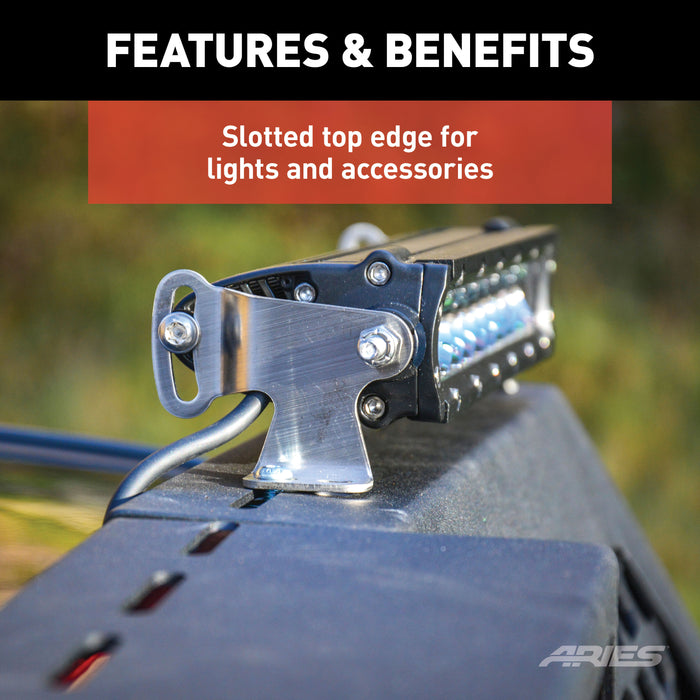 ARIES 1110110 Switchback Black Aluminum Headache Rack; Select Chevrolet Silverado; GMC Sierra - Truck Part Superstore