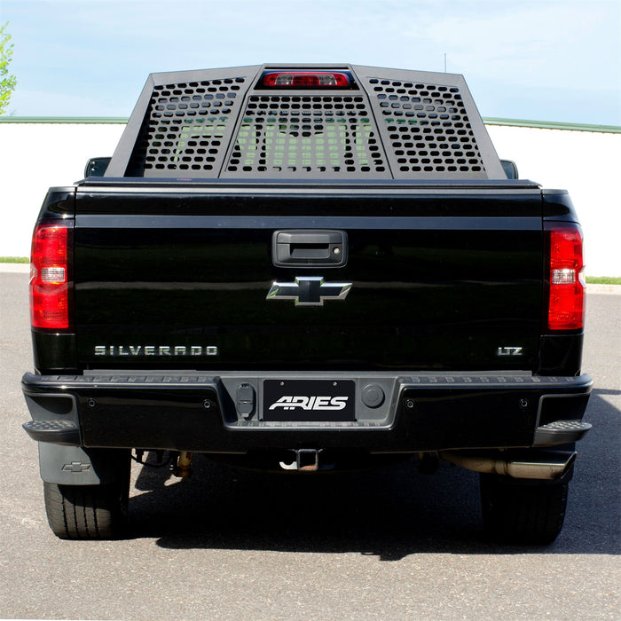 ARIES 1110110 Switchback Black Aluminum Headache Rack; Select Chevrolet Silverado; GMC Sierra - Truck Part Superstore