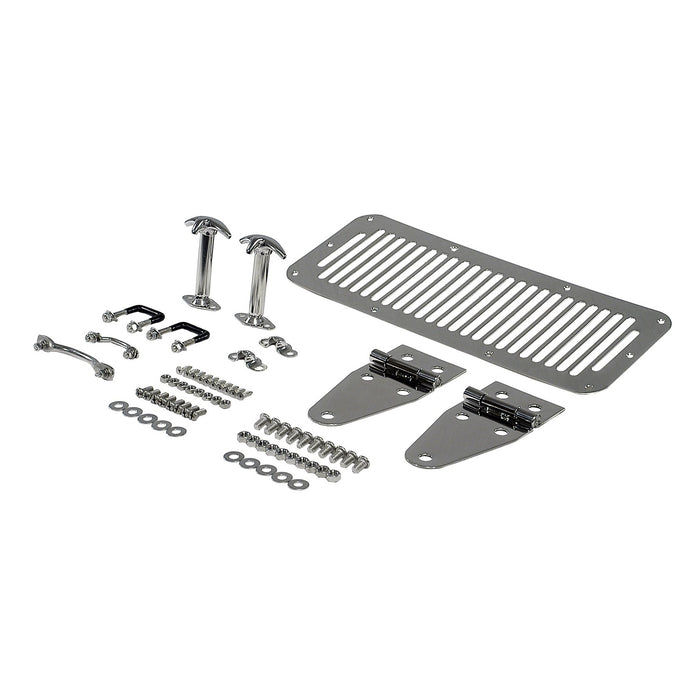 Rugged Ridge 11101.01 Hood Kit; For Use w/Full Doors; Stainless Steel; - Truck Part Superstore