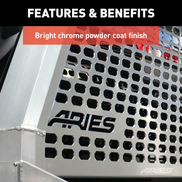 ARIES 1110201 AdvantEDGE Chrome Aluminum Headache Rack; Select Dodge; Ram 1500; 2500; 3500 - Truck Part Superstore