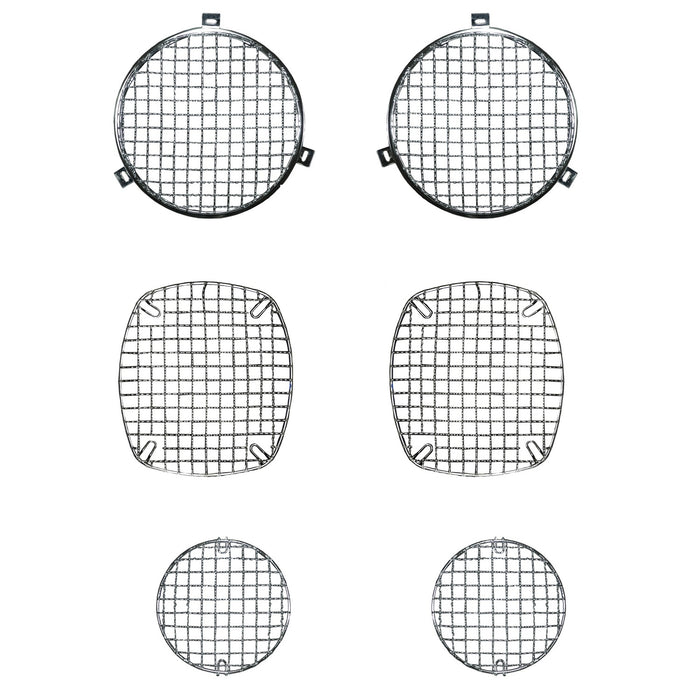 Rugged Ridge 11102.01 Stone Guard Kit Head Light Protectors; 6 pc.; Stainless; - Truck Part Superstore