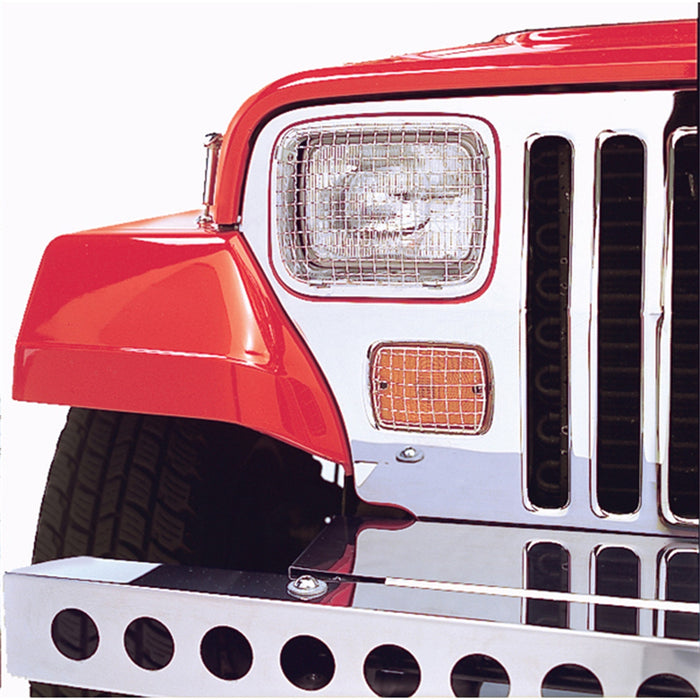 Rugged Ridge 11102.02 Stone Guard Kit Head Light Protectors; 6 pc.; Stainless; - Truck Part Superstore