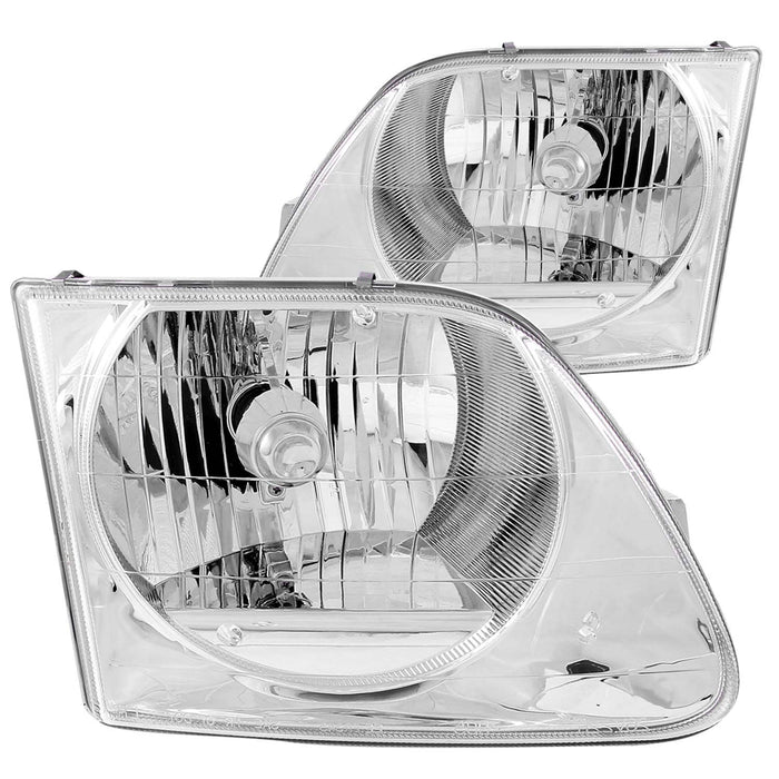 Anzo USA 111030 Crystal Headlight Set; Clear Lens; Chrome Housing; Pair; - Truck Part Superstore