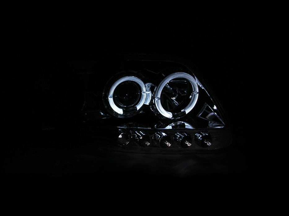 Anzo USA 111032 Projector Headlight Set w/Halo; Clear Lens; Chrome Housing; Pair; w/1 pc. LED; - Truck Part Superstore