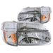 Anzo USA 111040 Crystal Headlight Set; Clear Lens; Chrome Housing; Pair; w/Corner Lights; - Truck Part Superstore