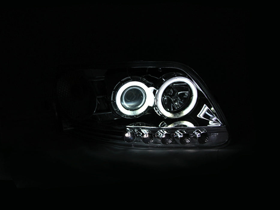 Anzo USA 111054 Projector Headlight Set w/Halo; Clear Lens; Chrome Housing; Pair; - Truck Part Superstore