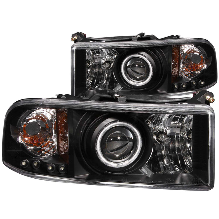 Anzo USA 111065 Projector Headlight Set w/Halo; Clear Lens; Black Housing; Pair; CCFL; - Truck Part Superstore