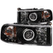 Anzo USA 111065 Projector Headlight Set w/Halo; Clear Lens; Black Housing; Pair; CCFL; - Truck Part Superstore