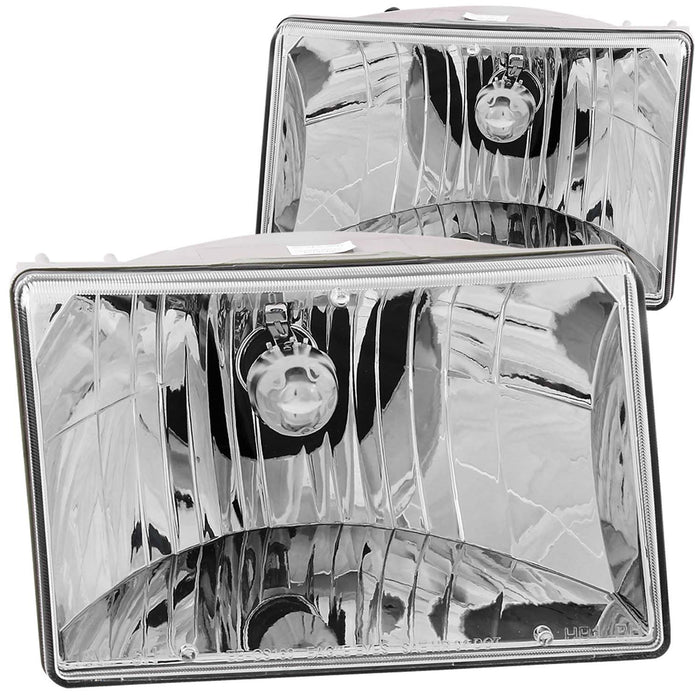 Anzo USA 111066 Crystal Headlight Set; Clear Lens; Chrome Housing; Pair; - Truck Part Superstore