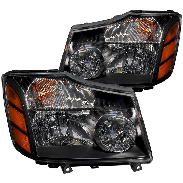 Anzo USA 111069 Crystal Headlight Set; Clear Lens; Black Housing; Pair; - Truck Part Superstore