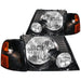 Anzo USA 111071 Crystal Headlight Set; Clear Lens; Black Housing; Pair; w/Corner Lights; - Truck Part Superstore