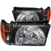 Anzo USA 111077 Crystal Headlight Set; Clear Lens; Black Housing; Pair; - Truck Part Superstore