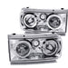 Anzo USA 111092 Crystal Headlight Set w/Halo; Clear Lens; Chrome Housing; Pair; - Truck Part Superstore