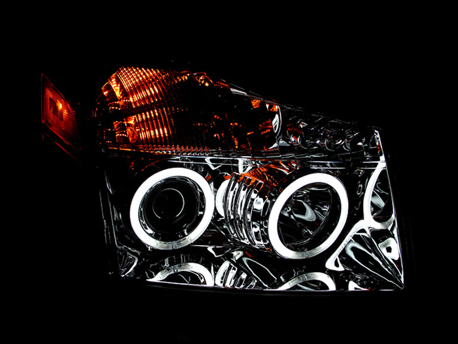 Anzo USA 111094 Projector Headlight Set w/Halo; Clear Lens; Chrome Housing; Pair; - Truck Part Superstore