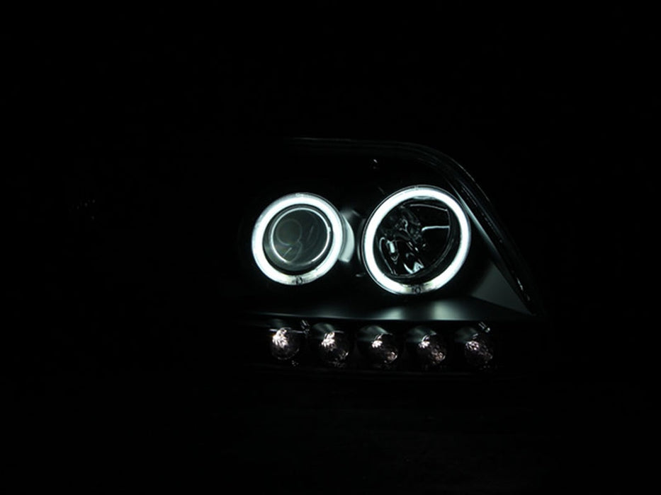 Anzo USA 111097 Projector Headlight Set w/Halo; Clear Lens; Black Housing; Pair; CCFL; - Truck Part Superstore
