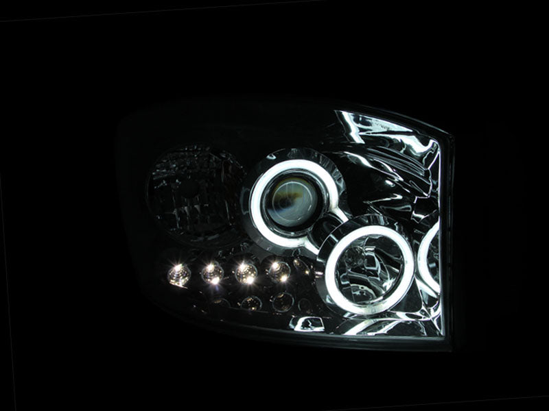 Anzo USA 111103 Projector Headlight Set w/Halo; Clear Lens; Chrome Housing; Pair; CCFL; - Truck Part Superstore