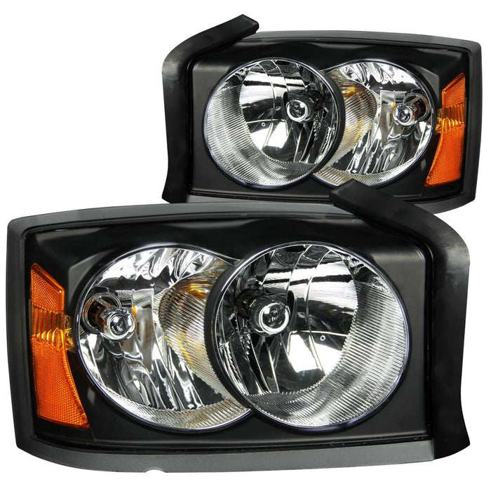 ANZO USA 111105 Crystal Headlight Set; Clear Lens; Black Housing; Pair; - Truck Part Superstore