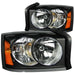 ANZO USA 111105 Crystal Headlight Set; Clear Lens; Black Housing; Pair; - Truck Part Superstore