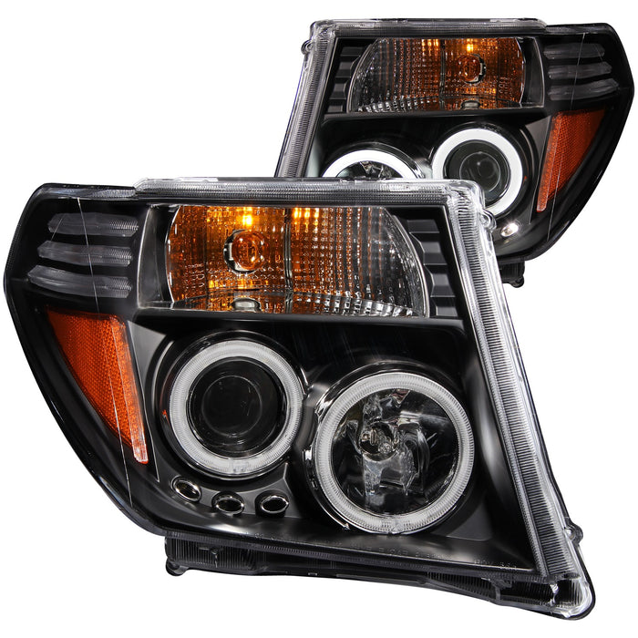 Anzo USA 111111 Projector Headlight Set w/Halo; Clear Lens; Black Housing; Pair; CCFL; - Truck Part Superstore
