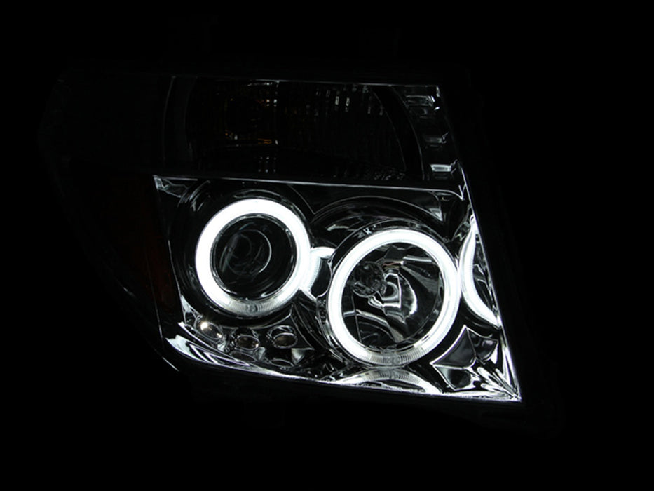 Anzo USA 111112 Projector Headlight Set w/Halo; Clear Lens; Chrome Housing; Pair; CCFL; - Truck Part Superstore