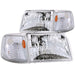 Anzo USA 111119 Crystal Headlight Set; Clear Lens; Chrome Housing; w/Corner Lights; Pair; - Truck Part Superstore