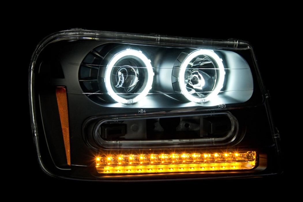 Anzo USA 111127 Projector Headlight Set w/Halo; Clear Lens; Black Housing; Pair; CCFL; - Truck Part Superstore