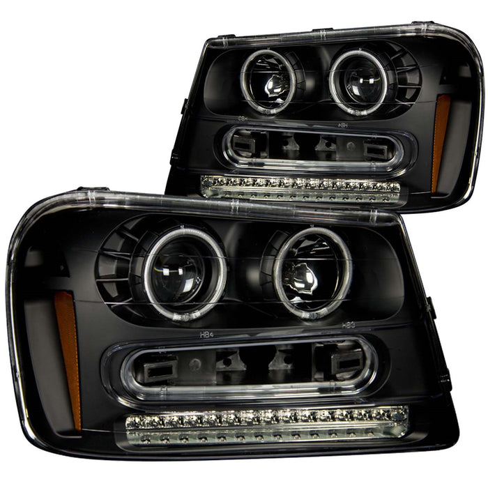 Anzo USA 111127 Projector Headlight Set w/Halo; Clear Lens; Black Housing; Pair; CCFL; - Truck Part Superstore