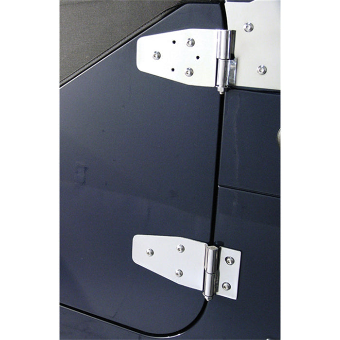 Rugged Ridge 11113.03 Door Hinge Kit; Front; For Use w/Full Steel Doors; 4 pc.; Stainless Steel; - Truck Part Superstore