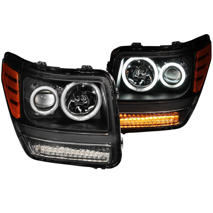 Anzo USA 111145 Projector Headlight Set w/Halo; Clear Lens; Black Housing; Pair; G2; CCFL; - Truck Part Superstore