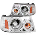Anzo USA 111151 Crystal Headlight Set w/Halo; Clear Lens; Chrome Housing; Pair; 1 pc. CCFL; - Truck Part Superstore