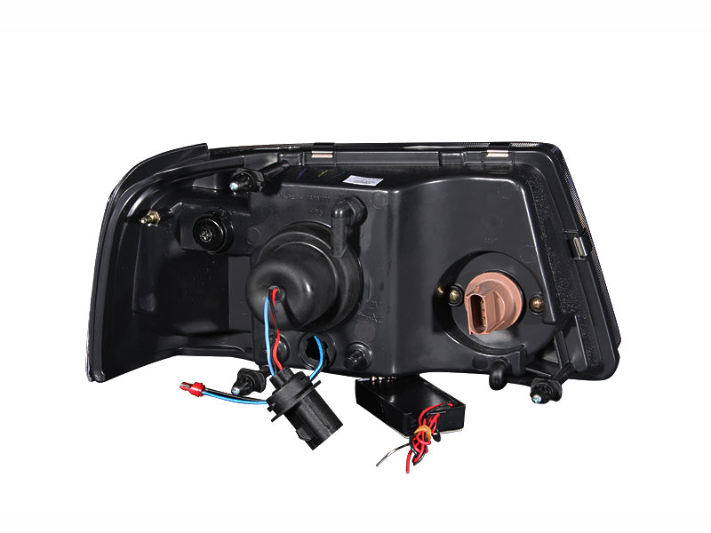 Anzo USA 111152 Crystal Headlight Set w/Halo; Clear Lens; Black Housing; Pair; CCFL; 1 pc.; - Truck Part Superstore