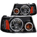 Anzo USA 111152 Crystal Headlight Set w/Halo; Clear Lens; Black Housing; Pair; CCFL; 1 pc.; - Truck Part Superstore